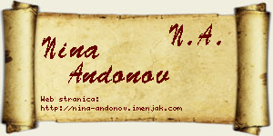 Nina Andonov vizit kartica